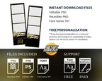 Prom Photobooth Template Gold Masquerade 2x6 stripe Class of 2024 Graduation Photo booth Template Text Editable 1068