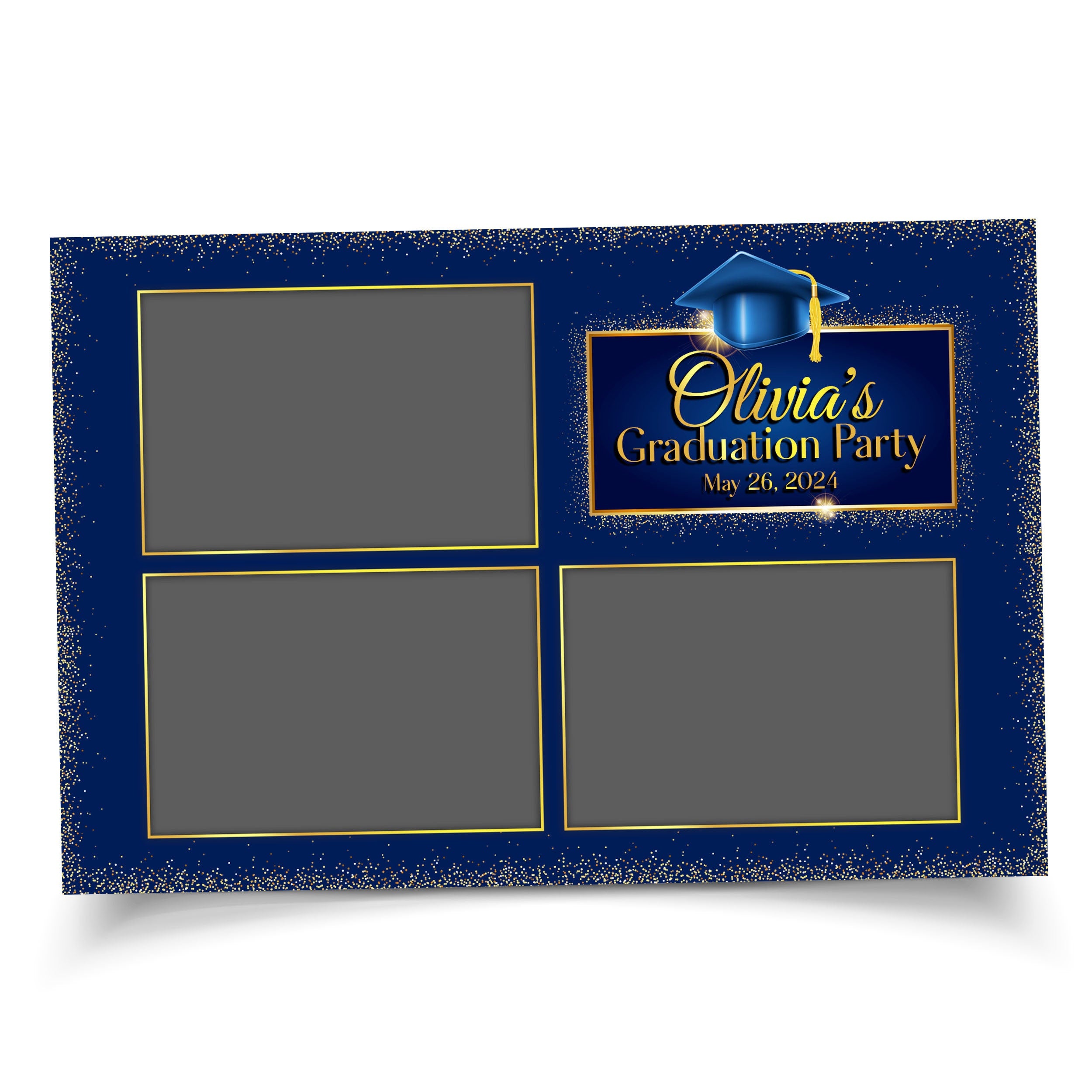 Graduation Photo Booth Template, Grad Photobooth Template, Class of, Prom, Blue and Gold
