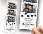 Graduation Photobooth Template Grad 2x6 stripe Class of 2024 Graduation Photo booth Template Text Editable 1072
