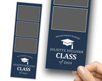 Class of 2024 Graduation Photobooth Template Blue 2x6 stripe Class of Grad Photo booth Template Prom Text Editable 1073