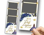 Quinceañera, Sweet 16, Mis XV, Floral Butterfly, Birthday, Sweet Sixteen, Photobooth Template, Blue Gold Flowers, Quinceanera Photo Booth