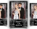Photo Booth Template Birthday Party Silver Sparkle Glitter Photobooth Template 4x6 layout 5