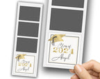 Graduation Photo Booth Template, Class of, Prom Photobooth, White Gold Grad 1094
