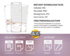Baby Shower Photobooth Template, Baby Shower Photobooth Template, Sweet 16 Butterfly 2x6 Strip, Purple Quinceanera Birthday Photobooth 1098