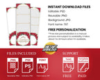 Quinceañera Photobooth Template 2x6 Strip Sweet 16 Birthday Red Flower Photo Booth Birthday Mirror Salsa Darkroom 1103