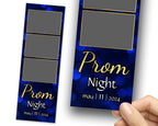 Prom Night Photobooth Template, Class of 2024, Graduation Photo booth Template, Blue Gold 2x6 Stripe,  1078