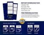 Prom Night Photobooth Template, Class of 2024, Graduation Photo booth Template, Blue Gold 2x6 Stripe,  1078
