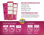 Birthday Sweet 16 Photobooth Template in Pink Gold Sweet Sixteen, Quinceanera, Wedding Photo Booth Template 2x6 strip 1090