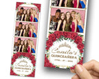 Quinceañera Photobooth Template 2x6 Strip Sweet 16 Birthday Red Flower Photo Booth Birthday Mirror Salsa Darkroom 1103