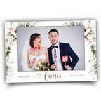 Wedding Photobooth template 4x6 Anniversary photo booth template with Floral blush pink flowers and greenery with gold lines postcard  TB683