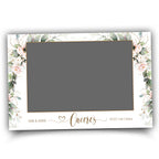 Wedding Photobooth template 4x6 Anniversary photo booth template with Floral blush pink flowers and greenery with gold lines postcard  TB683