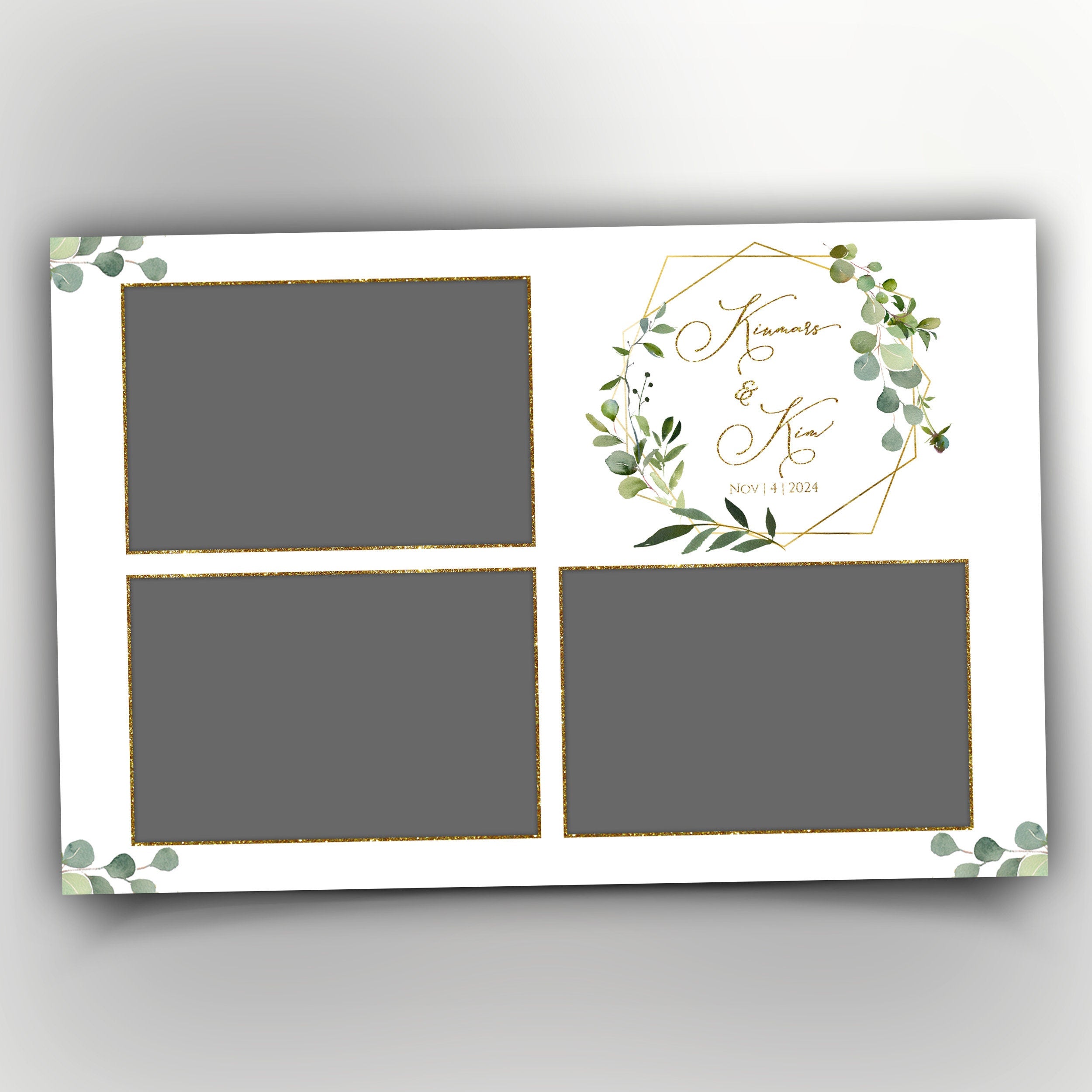Eucalyptus Photo Booth Template, Wedding Photobooth, Bridal Shower, Anniversary, Eucalyptus 529