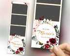 Wedding Photobooth Template, Anniversary Photo booth Template, Burgundy Floral, Bridal Shower, 2x6 Stripe, Burgundy Flowers 629