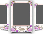 Purple Flower Quinceanera Photobooth Template, Sweet 16 Photo Booth, Birthday, Mis Quince, Wedding, Anniversary, Bridal Shower, Floral