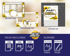 Sunflower Birthday Photobooth Template 4x6 triple shot Sweet 16 Quinceañera mirror booth template with gold glitter mis quince - BM8