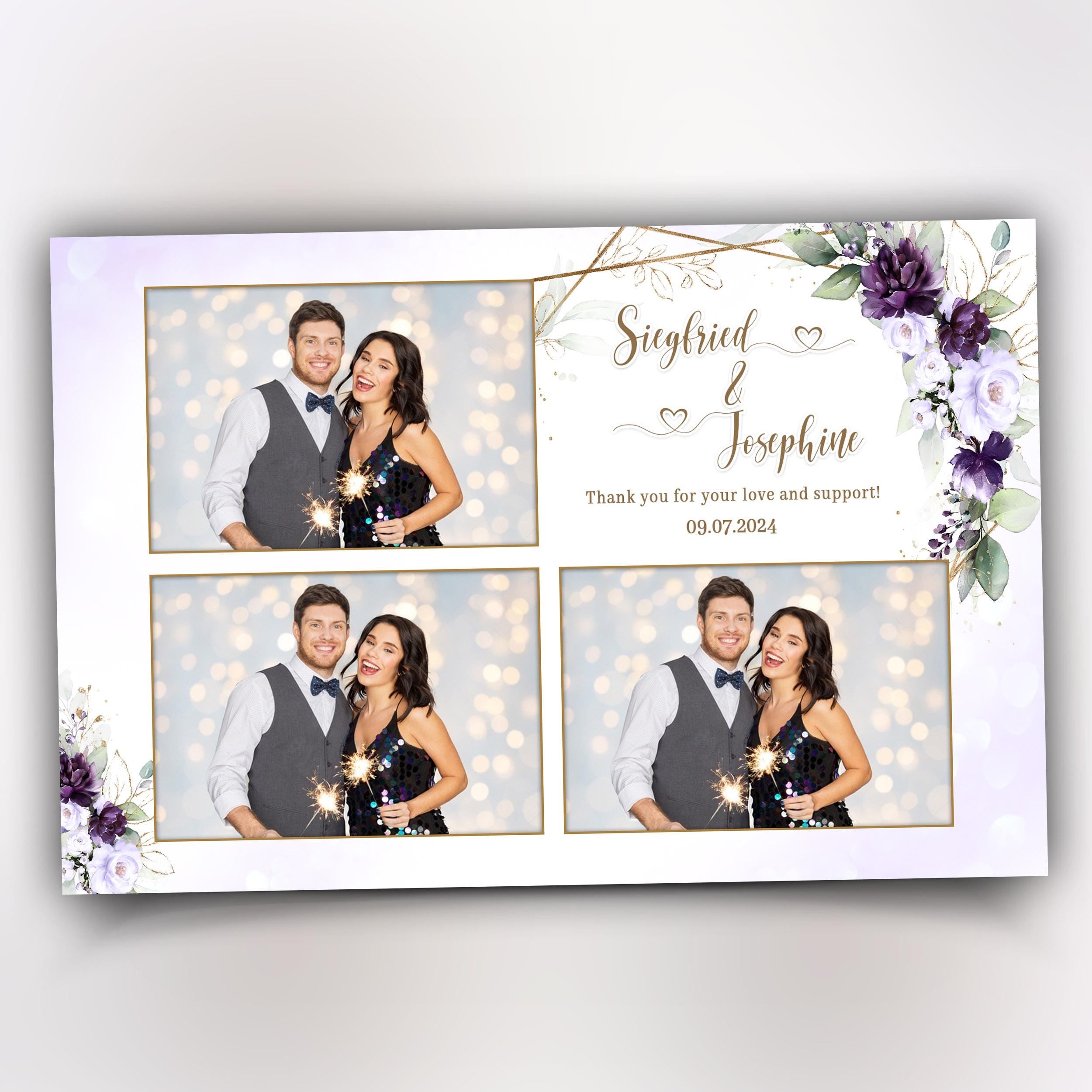 Wedding Photobooth, Bridal Shower Photo Booth, Anniversary Purple Flower, Purple Floral, Rose, Greenery, Birthday Photo Booth 723