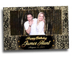 Gold Glitter Birthday Photobooth Template Black Gold Glitter Sparkles gold dust bday photo booth template single photo BM14/667