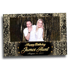 Gold Glitter Birthday Photobooth Template Black Gold Glitter Sparkles gold dust bday photo booth template single photo BM14/667