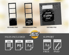 Birthday Photo Booth Template 2x6 Strip Black Silver Glitter and sparkles Elegant Photobooth Template 3 photo and 4x6 dual strip setup BM15