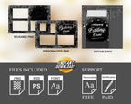 Birthday Photobooth Template 4x6 Black Silver Glitter Sparkles silver dust bday photo booth template 3 photo editable Layout 7 BM15
