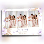 Baby Shower Photobooth Template, 4x6 Purple Butterfly Sweet 16 Boho Bridal Shower Mirror Booth Template, Quinceanera Birthday Wedding 1098