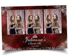 Birthday Photobooth Template Sweet 16 Quinceañera 4x6 mirror booth maroon burgundy color with silver glitter accent with crown mis quince S2