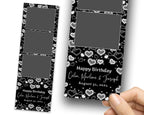 Black White Heart Love Birthday Photo Booth Template 2x6 Strip Wedding Photobooth Template 870