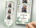 Wedding photo booth template with eucalyptus stripe 2x6 greenery photo booth leaves anniversary