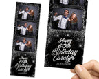 Birthday Photobooth Template, Birthday Party Photo Booth Template, Silver, Sparkle, Glitter, 2x6 Strip 667