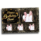 Birthday Photobooth Template 4x6 Black Gold Glitter Sparkles gold dust bday photo booth template 4 photos editable Layout 9 BM14