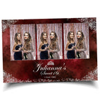 Birthday Photobooth Template Sweet 16 Quinceañera 4x6 mirror booth maroon burgundy color with silver glitter accent with crown mis quince S2