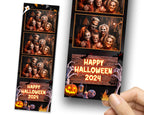 Halloween 2024 Photobooth Template, Trick or Treat, Wooden with skull Photo booth Pumpkin 1356