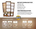 Halloween Photo Booth Template 2x6 Strip 3 photo Pumpkin Scary Trick or Treat Halloween 2024 Photo Booth Template vintage rustic theme TB55