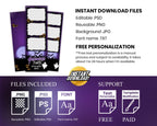 Halloween Photobooth Template 2x6 Strip 3 photo Trick or Treat Purple Halloween Photo Booth Template Pumpkin Scary Night TB199