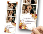 Wedding Photobooth Template Fall photo booth anniversary Fall Festival Thanksgiving with Burnt Orange & burgundy flowers 2x6 Photo booth
