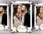 Wedding Photobooth Template, Purple Floral Blush Flowers, Rose and Greenery Photo Booth Template 723