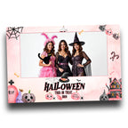 Pink Halloween Party Photobooth template 4x6 Landscape Single photo pink and black Trick or Treat photo booth template scary elements HP1