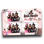 Pink Halloween Party Photobooth template 4x6 3 photo pink and black Girly Trick or Treat Mirror Booth Photo Booth template HP1