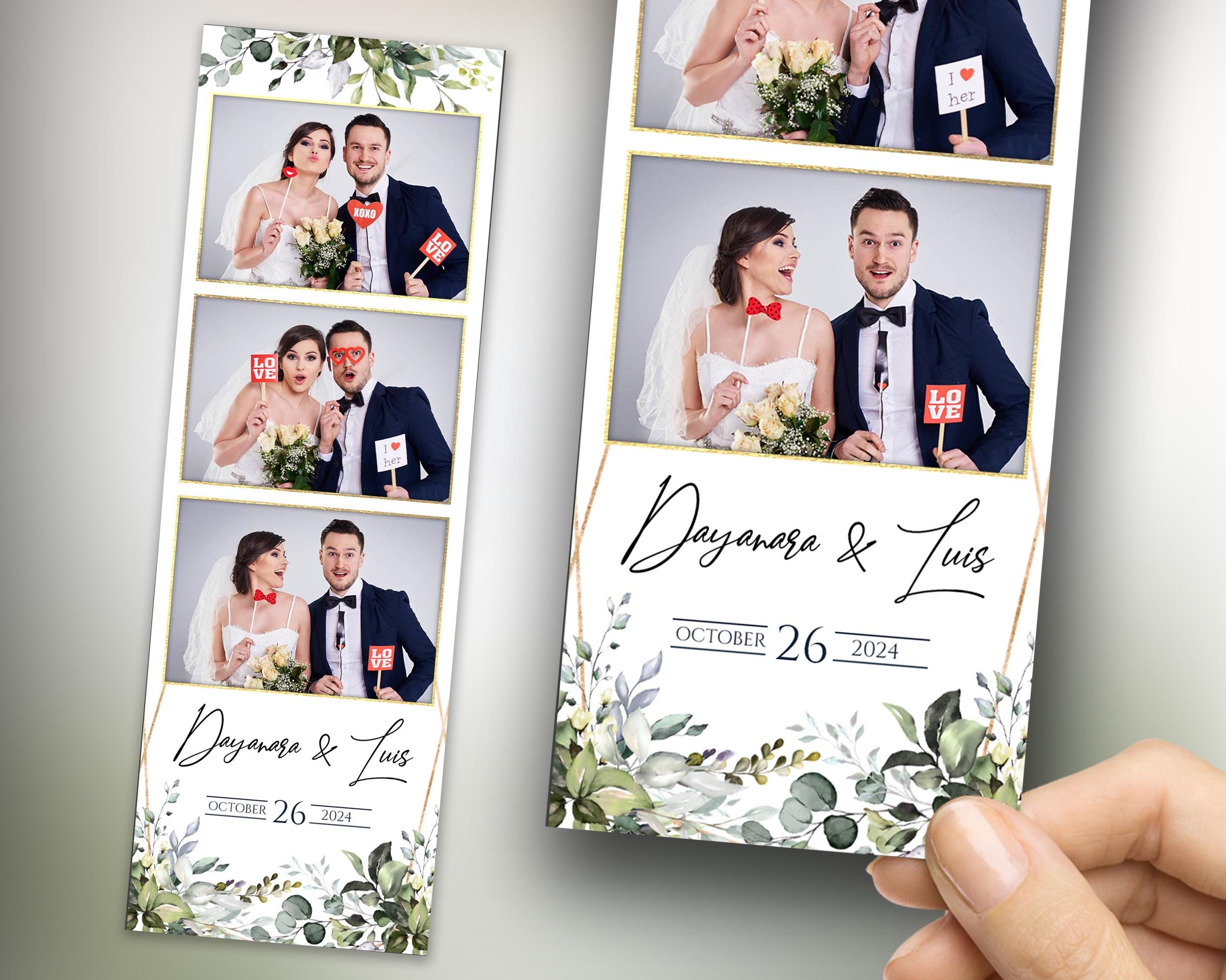 Sage Green Wedding Anniversary Bridal Shower Photobooth Template 2x6 strip 724