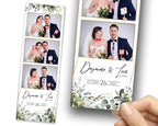 Sage Green Wedding Anniversary Bridal Shower Photobooth Template 2x6 strip 724