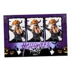 Halloween Photobooth template 4x6 portrait 3 photo purple Trick or Treat pumpkin Mirror Booth template with scary night ghost elements TB199