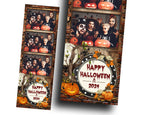 Halloween Photo Booth Template 2x6 Strip 3 photo Pumpkin Scary Trick or Treat Halloween 2024 Photo Booth Template vintage rustic theme TB55