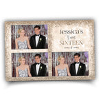 Birthday Photobooth Template,  Sweet 16, Quinceanera Photo Booth, Quinceañera, Golden Bday Party, Mis Quince, XV, 1099