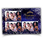 Quince Photo Booth, Sweet 16, Quinceañera, Birthday, Photobooth Template, Blue Silver Gold Crown Mis Quinceanera XV template 1044