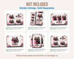 Pink Halloween Photobooth template 2x6 Strip 3 photo pink and black Trick or Treat photo booth template with scary night elements HP1