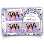 Birthday Photobooth Template Sweet 16 Photo Booth Quinceanera 2x6 Strip Purple Flower Mis Quince, xv 1104