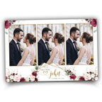 Maroon and Light Pink Wedding Photobooth template 4x6 with Floral blush flowers with greenery postcard photo booth template 703