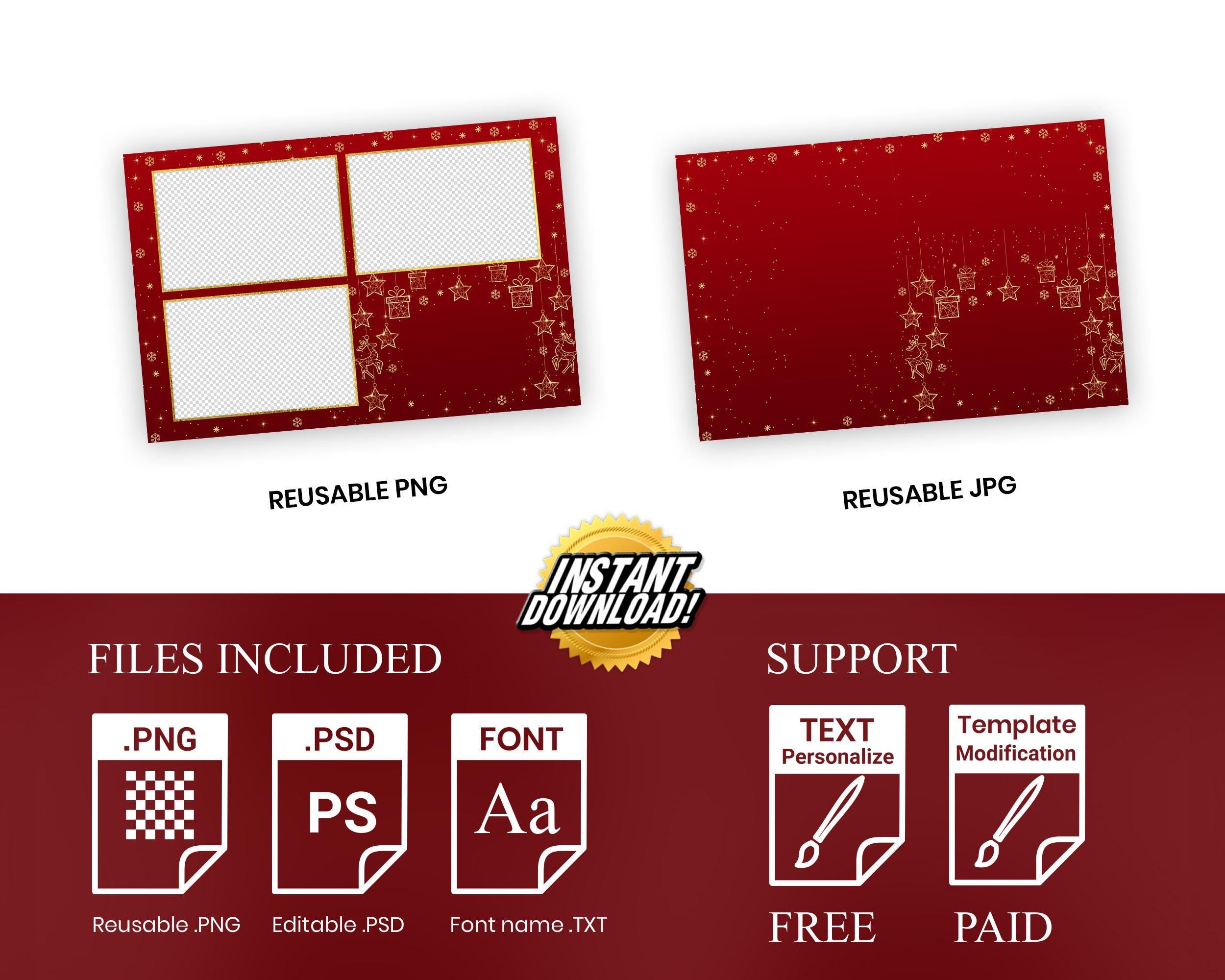 Christmas Photobooth Template, Merry Christmas Photo Booth, Holiday Photobooth, Xmas Photobooth 817