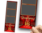 Sweet 16 Photobooth Template, Quinceañera Photo Booth Template, 2x6 strip, Birthday, Mis Quinc, Red Carpet Photobooth 1421