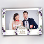 Purple Flowers Wedding Photobooth Template, Floral Blush Rose and Greenery Photo Booth 723